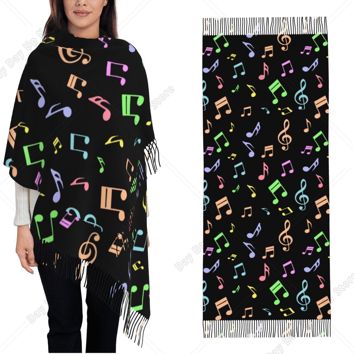 Pashmina Wrap Large - Милый и яркий шарф-накидка с узором