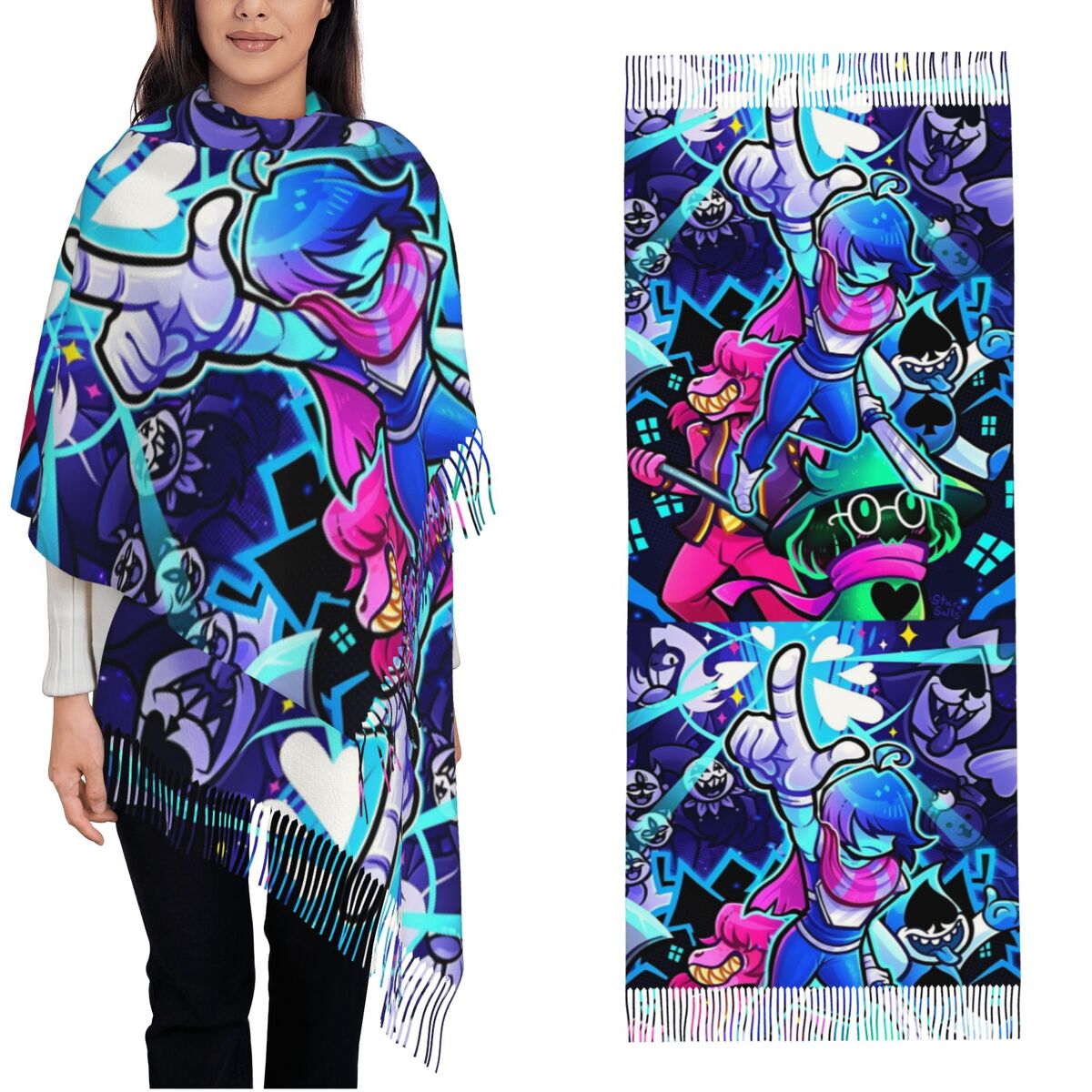 Pashmina Wrap Large - Шаль Deltarunes, женский зимний большой длинный