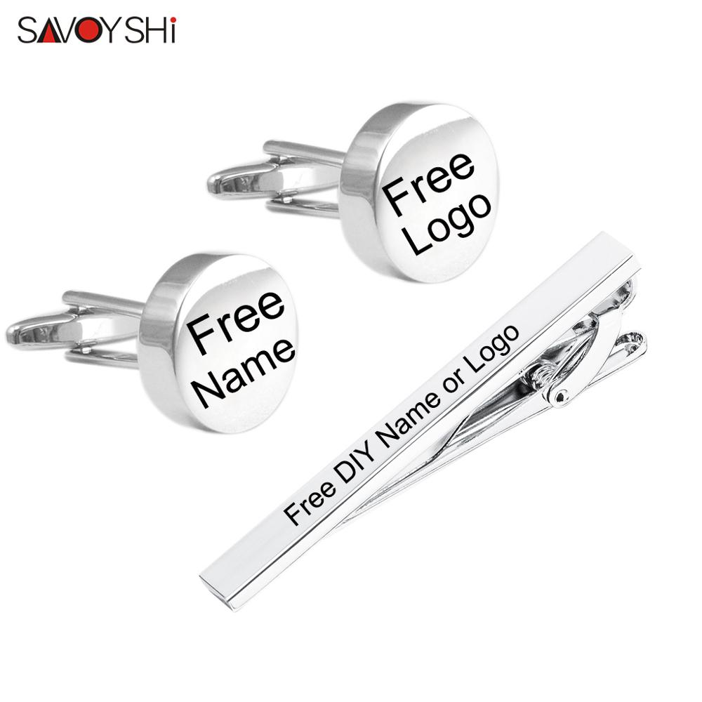 Tie Bar Set Gift - SAVOYSHI, запонки с бесплатной гравировкой имени,