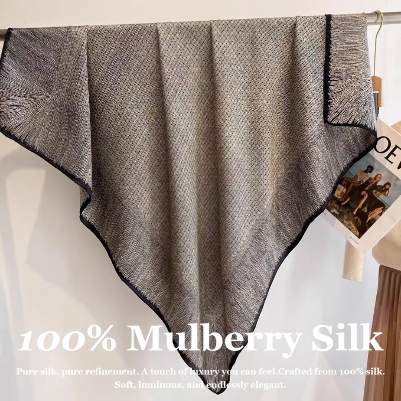 Pashmina Wrap Large - Шелковый платок оверсайз 110x110 см из