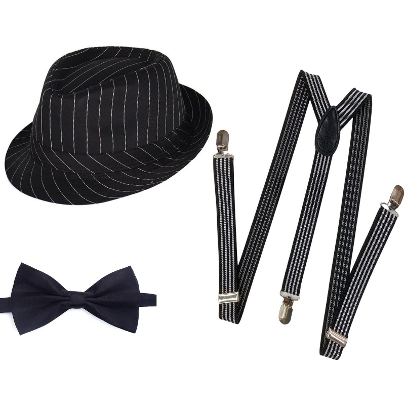 Bow Tie Pre Tied - Мужской костюм в стиле 1920-х: шляпа-федора,