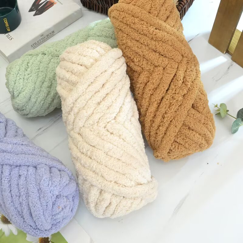 Woven Scarf Blanket - Пряжа «Кошачий хвост», особо толстая пряжа