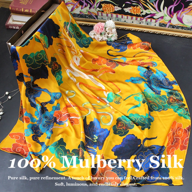 Pashmina Wrap Large - Новая роскошная шелковая шаль-платок 110x110 см