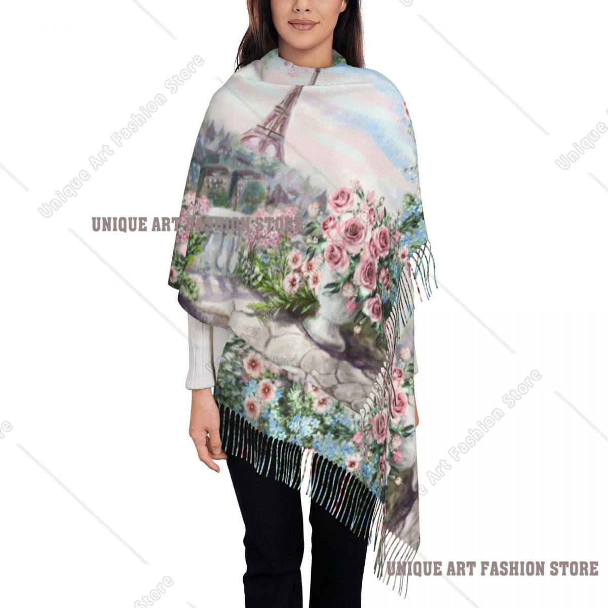 Pashmina Wrap Large - Картина маслом Франция Париж Эйфелева башня