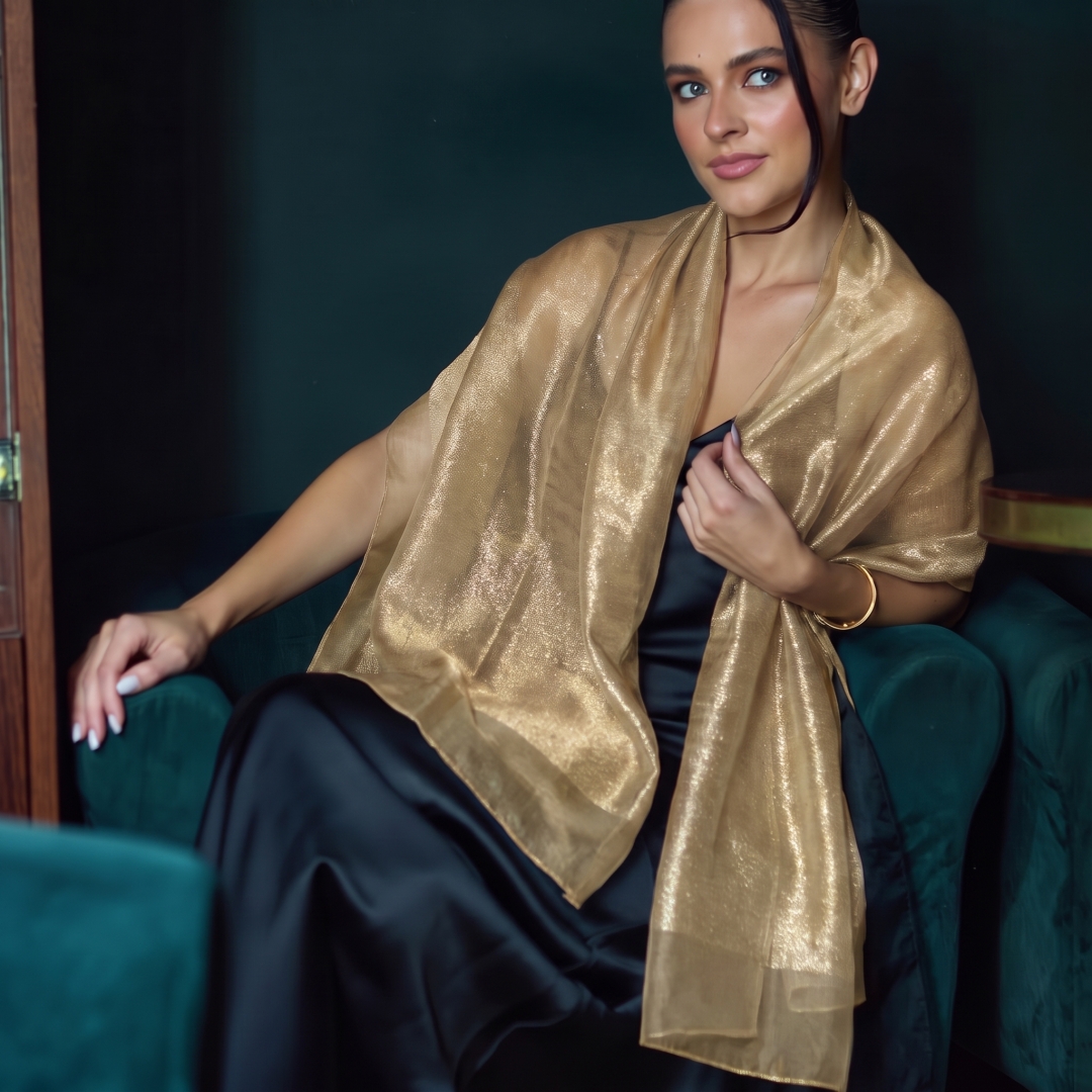 Stole Wedding Shawl - Женская шелковая шаль-накидка: элегантный прозрачный шарф