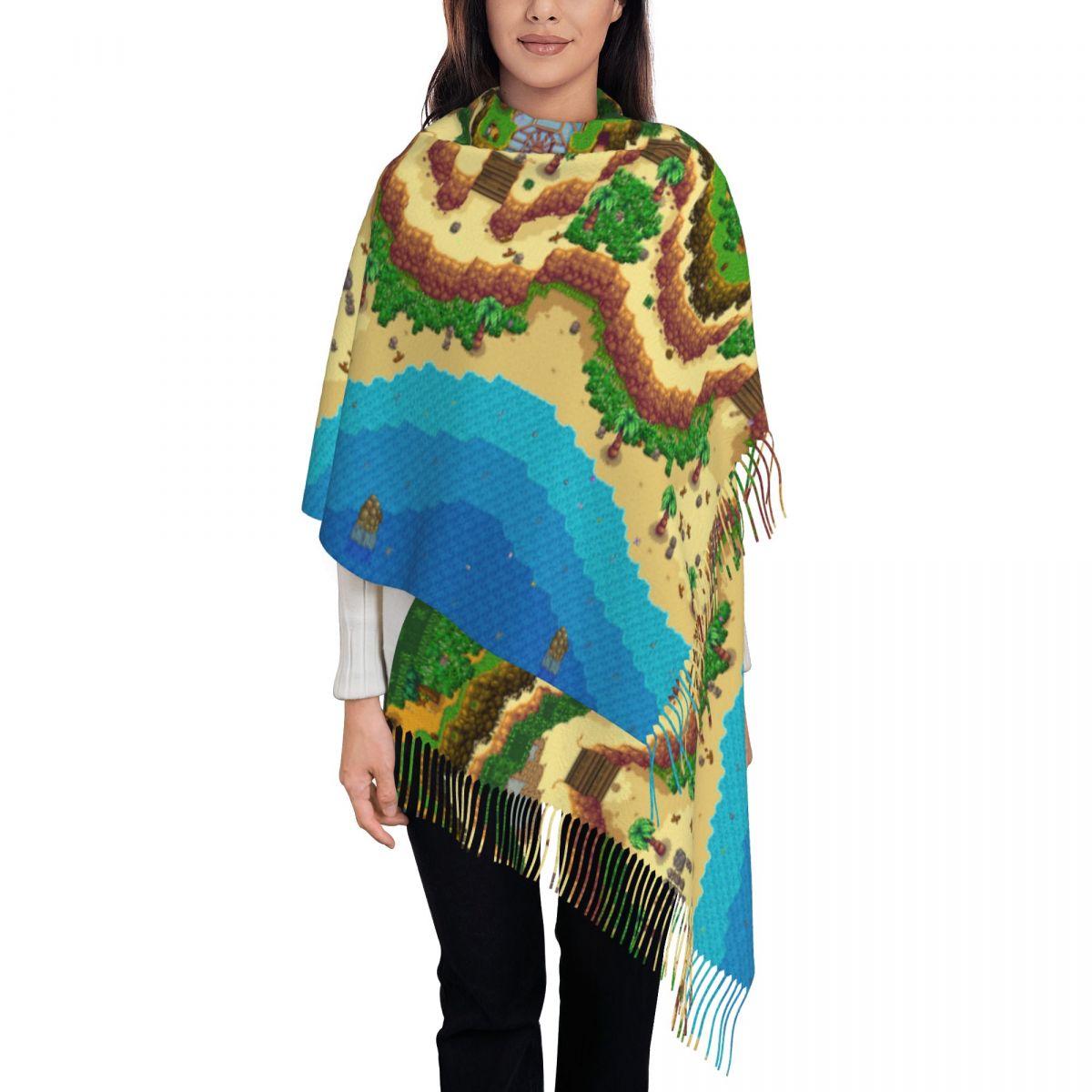 Pashmina Wrap Large - Шарф Stardew Valley Map для женщин,