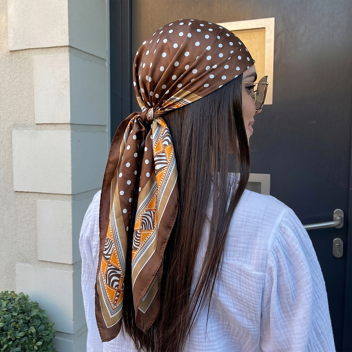 Silk Neck Scarf - Новый роскошный шелковый платок 90 см