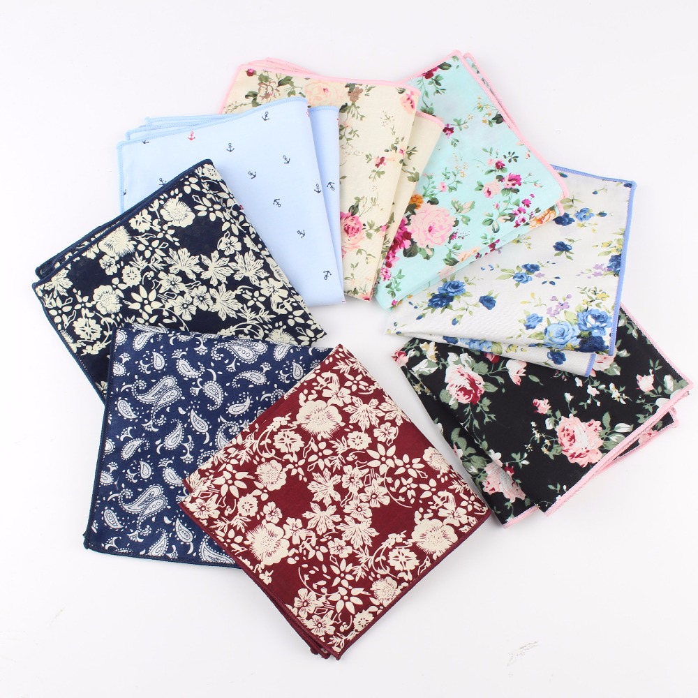 Handkerchief Cotton Men - Повседневный квадратный носовой платок с цветочным