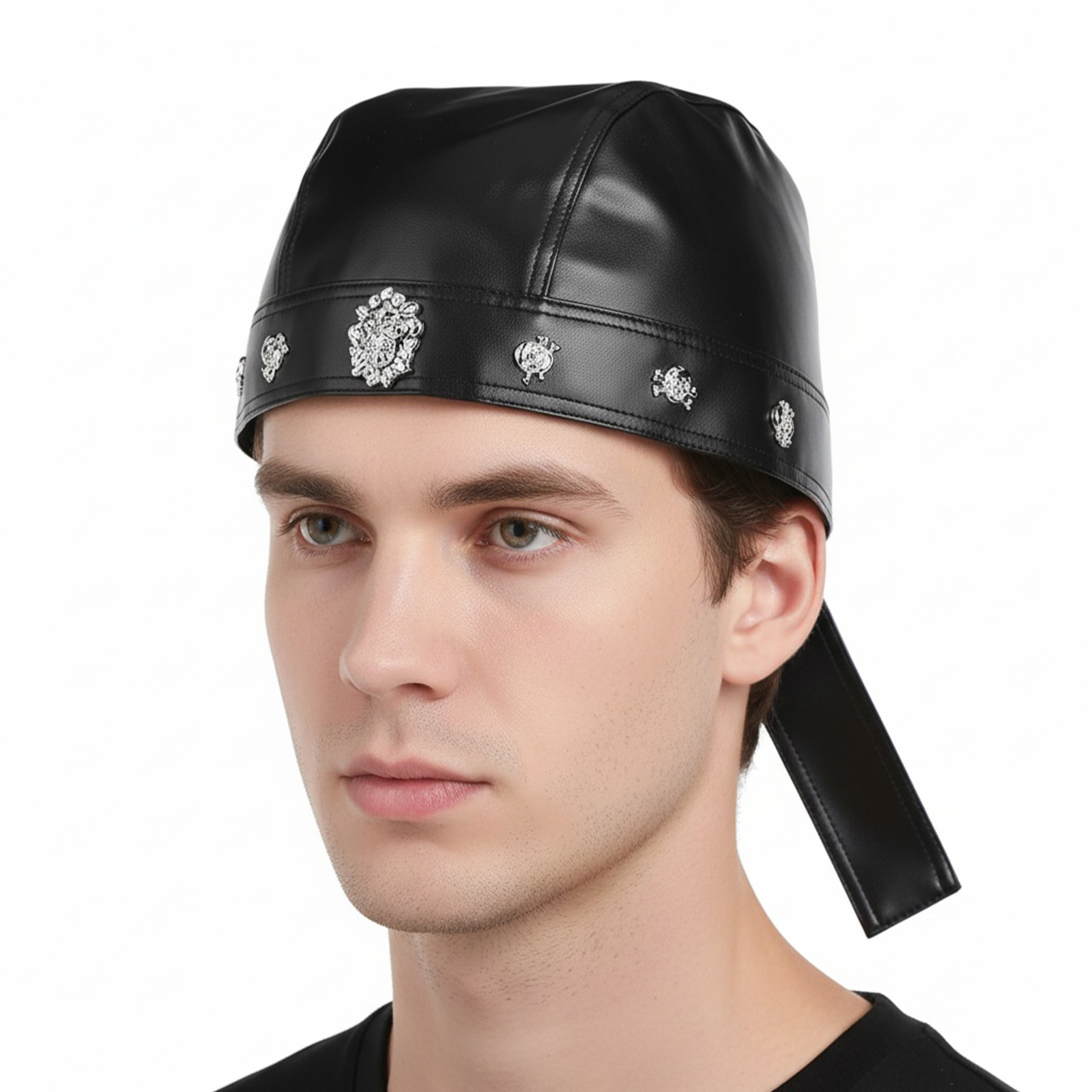 Bandana Doo Rag - Бандана-косынка из искусственной кожи для женщин,