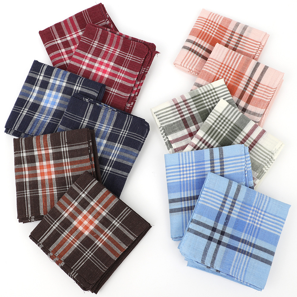 Handkerchief Cotton Men - 6 шт. мужской разноцветный клетчатый полосатый