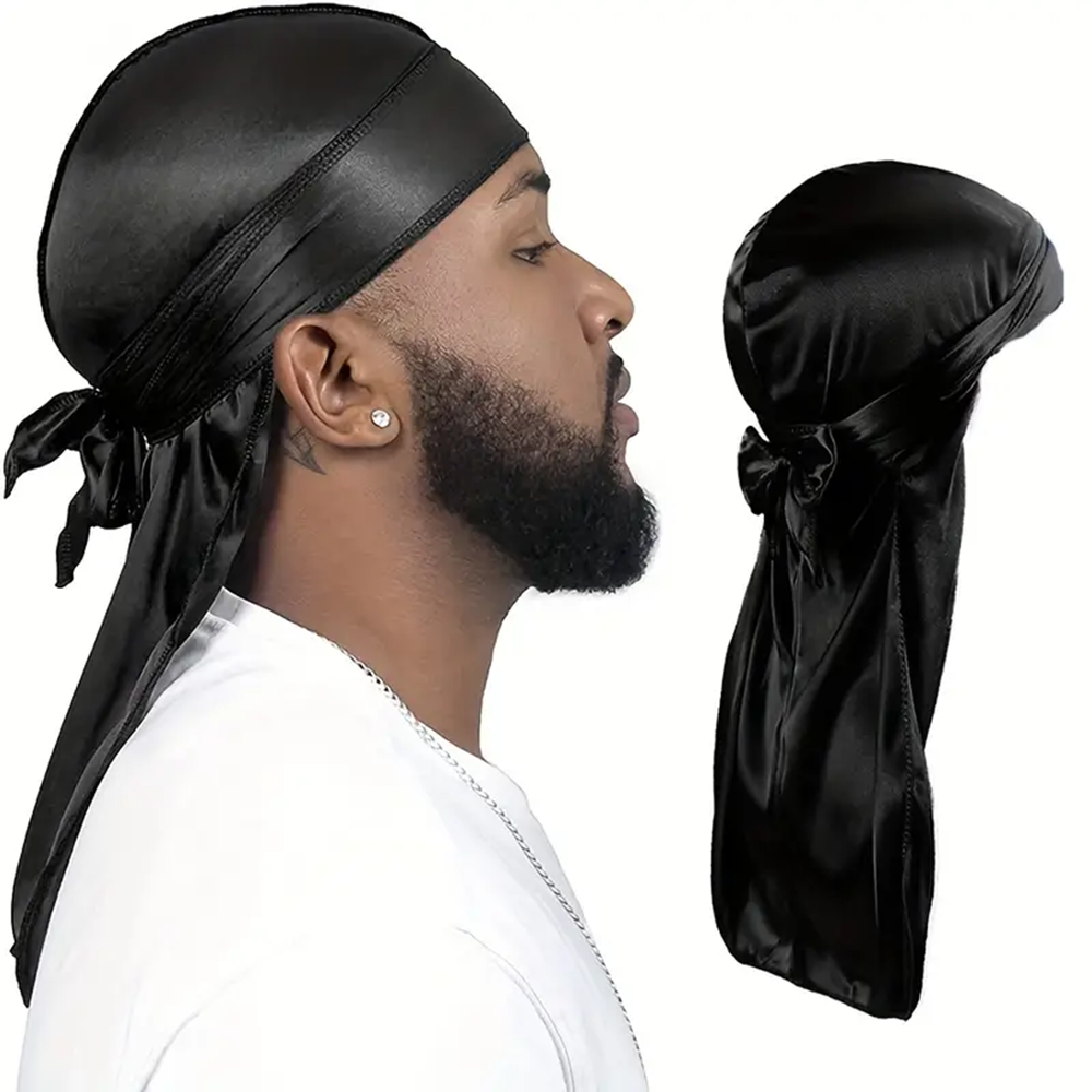 Bandana Doo Rag - Мужская шелковая шапочка-дураг для душа, бандана,