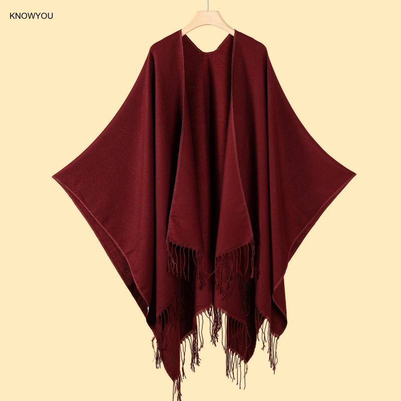 Muffler Men Wool - Сплошной цвет пончо для мужчин и