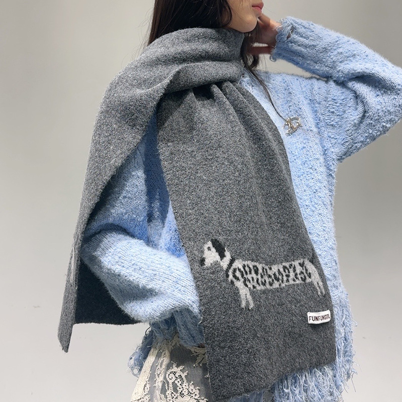 Muffler Men Wool - Корейская версия, шерстяной жаккардовый шарф для