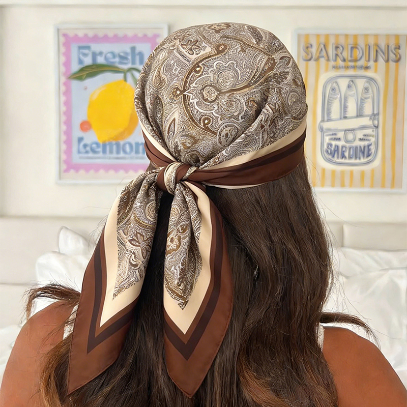 Silk Neck Scarf - Роскошный женский шелковый квадратный платок с