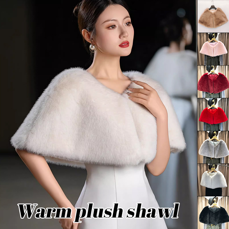 Stole Wedding Shawl - Женская зимняя шаль из искусственного меха,