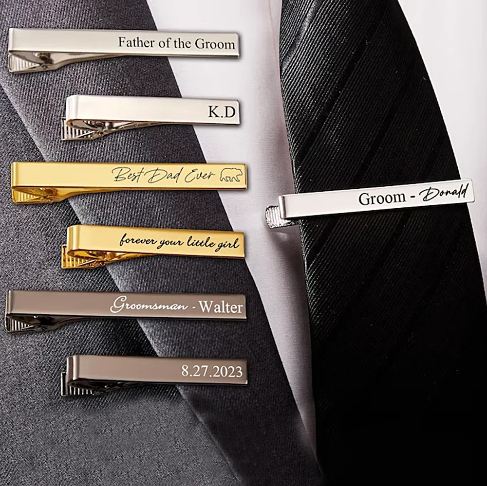 Tie Clip Silver - Новые резные зажимы для галстука из