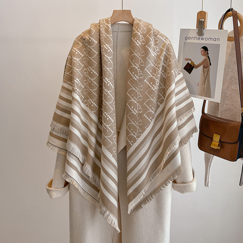 Woven Scarf Blanket - Элегантный полосатый дизайнерский шарф, имитация кашемира,