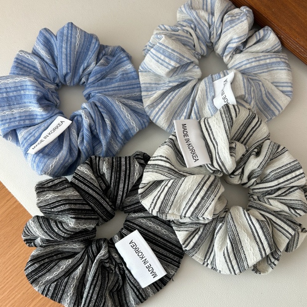 Silk Tie Striped - Корейские модные полосатые резинки для волос