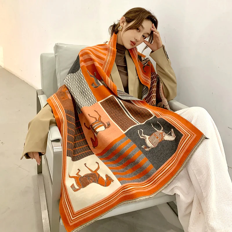 Woven Scarf Blanket - Новинка 2024, роскошный зимний кашемировый шарф,