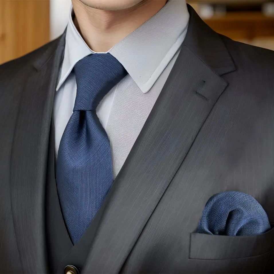 Bow Tie Pre Tied - D20 Темно-синий однотонный мужской галстук, комплект