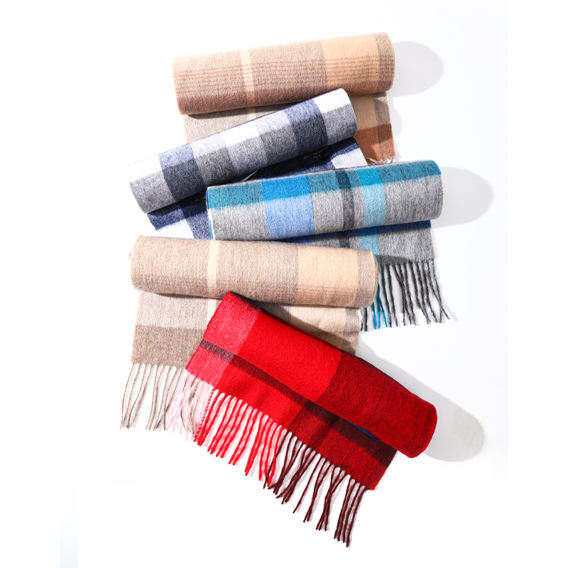 Muffler Men Wool - Женский теплый классический шарф в клетку,