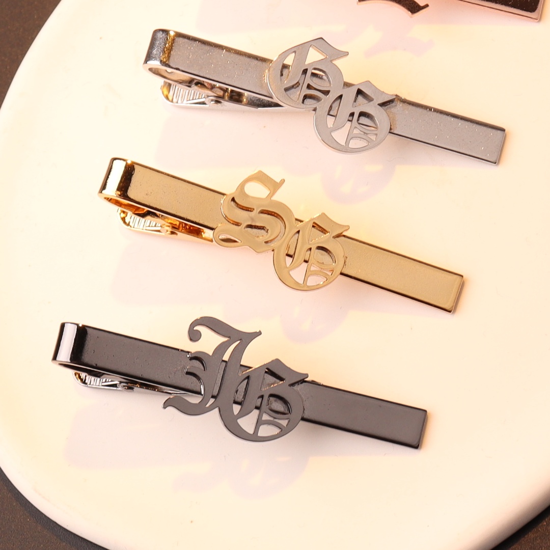 Tie Clip Silver - Пользовательское имя, инициалы, зажим для галстука