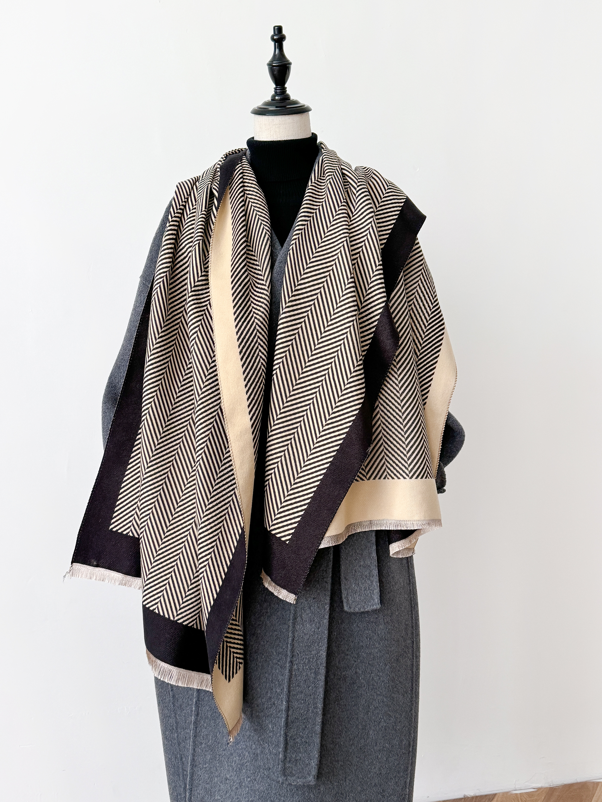 Woven Scarf Blanket - 2024, зимний женский кашемировый шарф, толстые