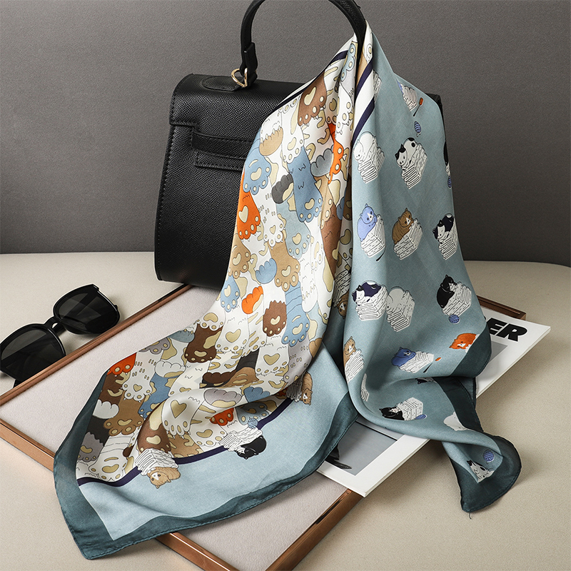 Silk Neck Scarf - Роскошная шелковая шаль, квадратный шарф с