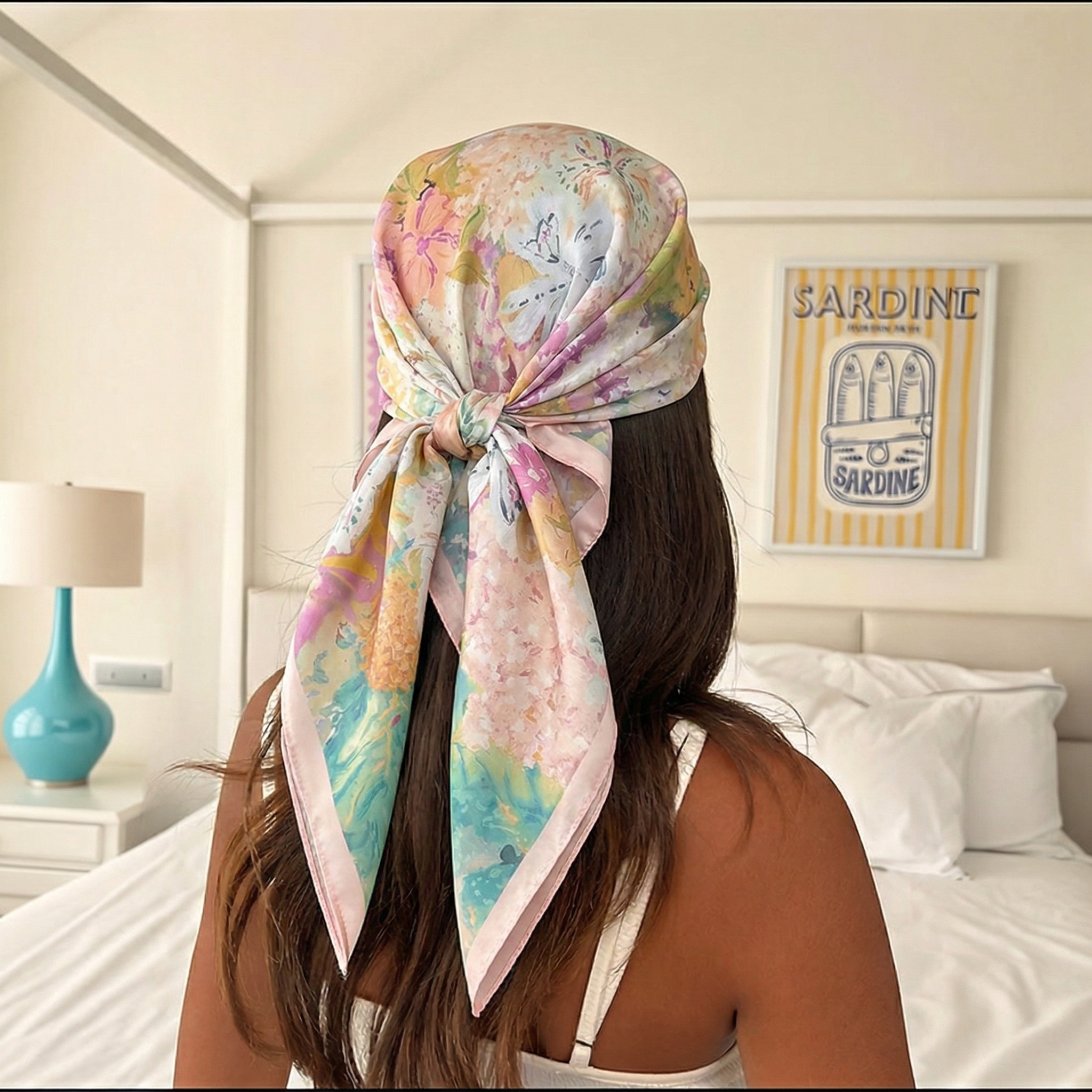 Ascot Neck Scarf - Шелковый квадратный платок 70*70 см для
