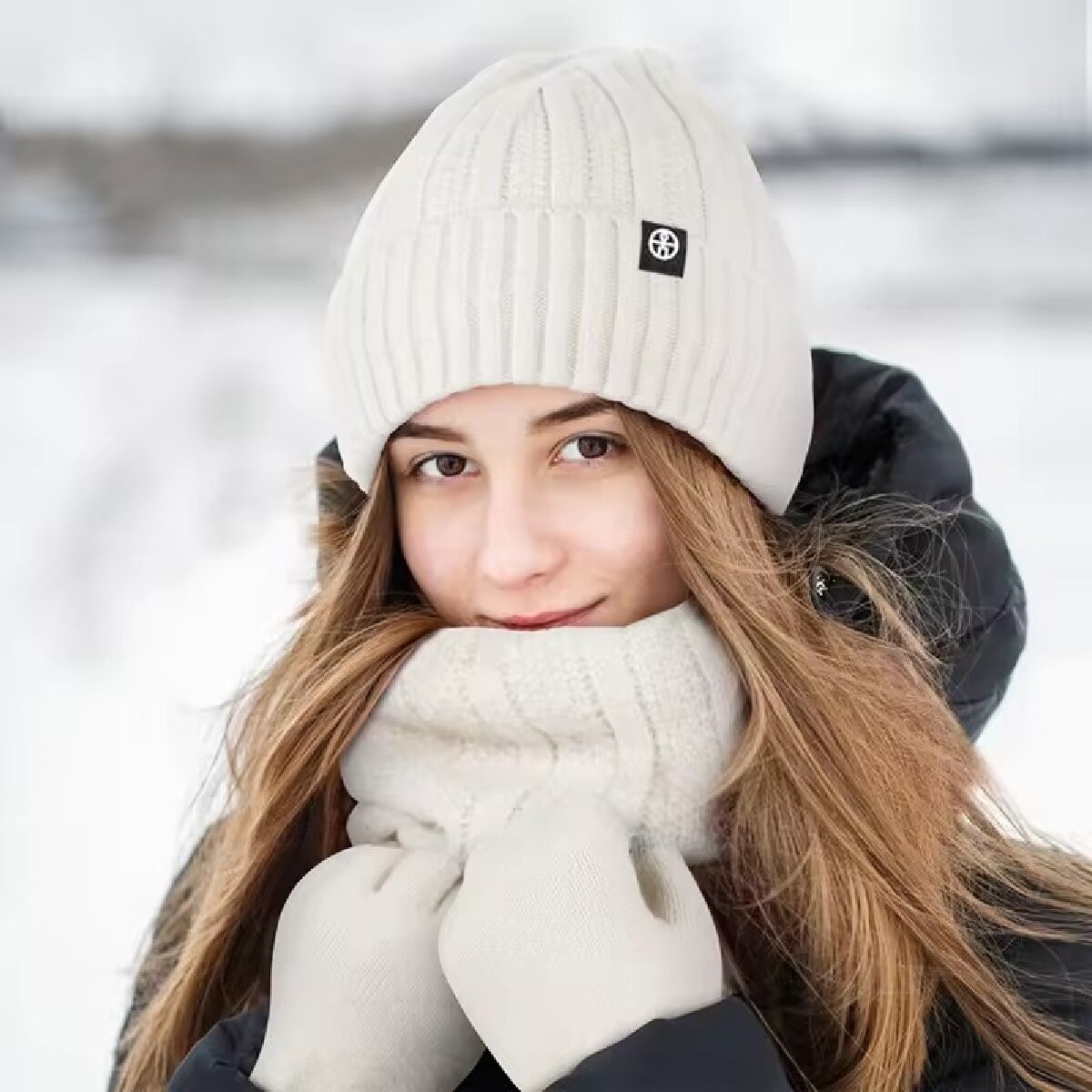 Muffler Men Wool - Зимняя шапка-бини, перчатки, снуд, шарф, комплект,