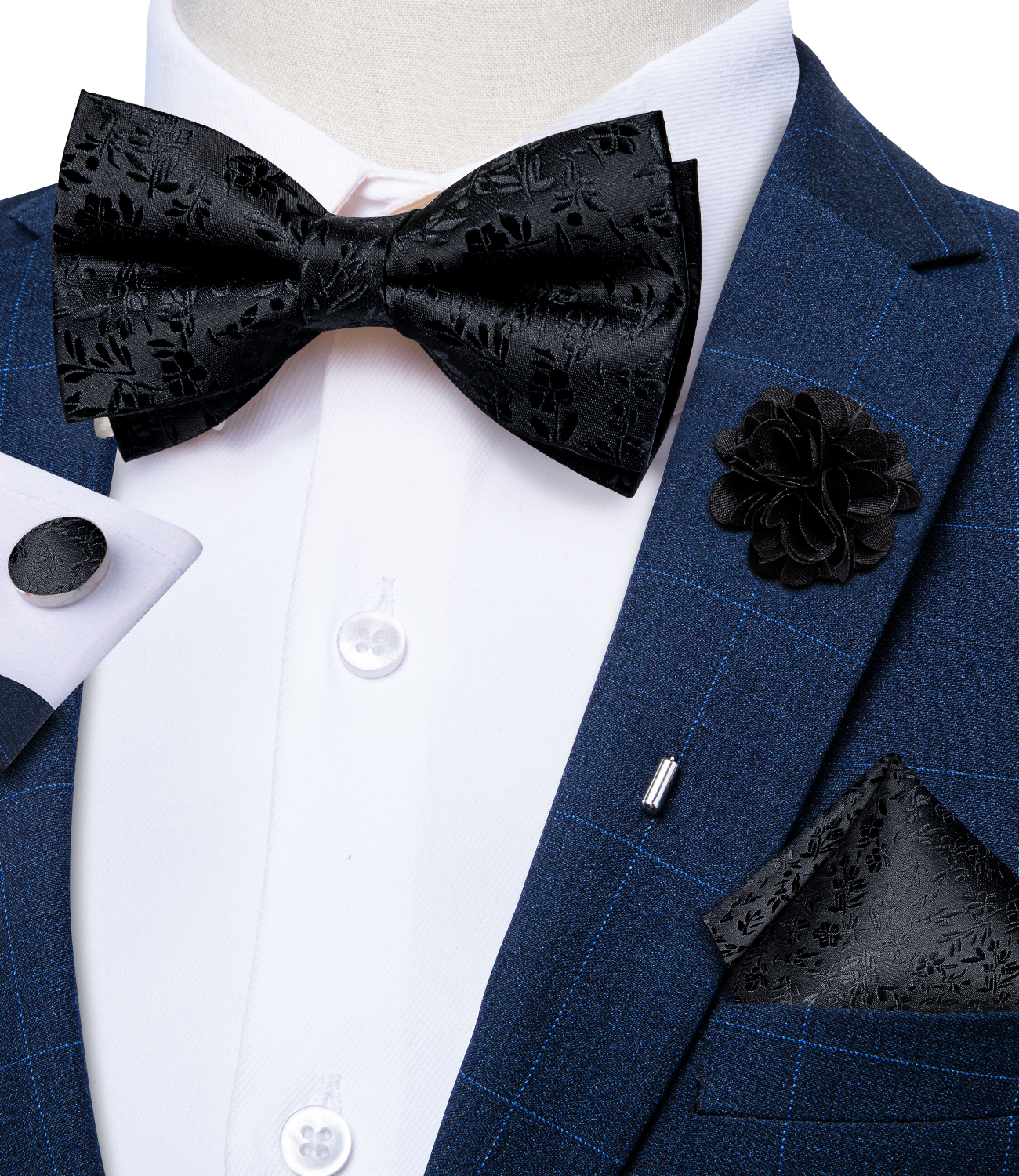 Bow Tie Pre Tied - Набор галстуков-бабочек мужской с завязками, платок