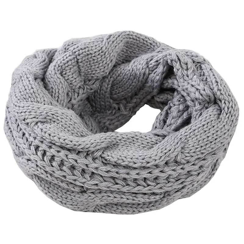 Infinity Scarf Knit - Мужчины Женщины Мальчики Девочки Толстый Ребристый