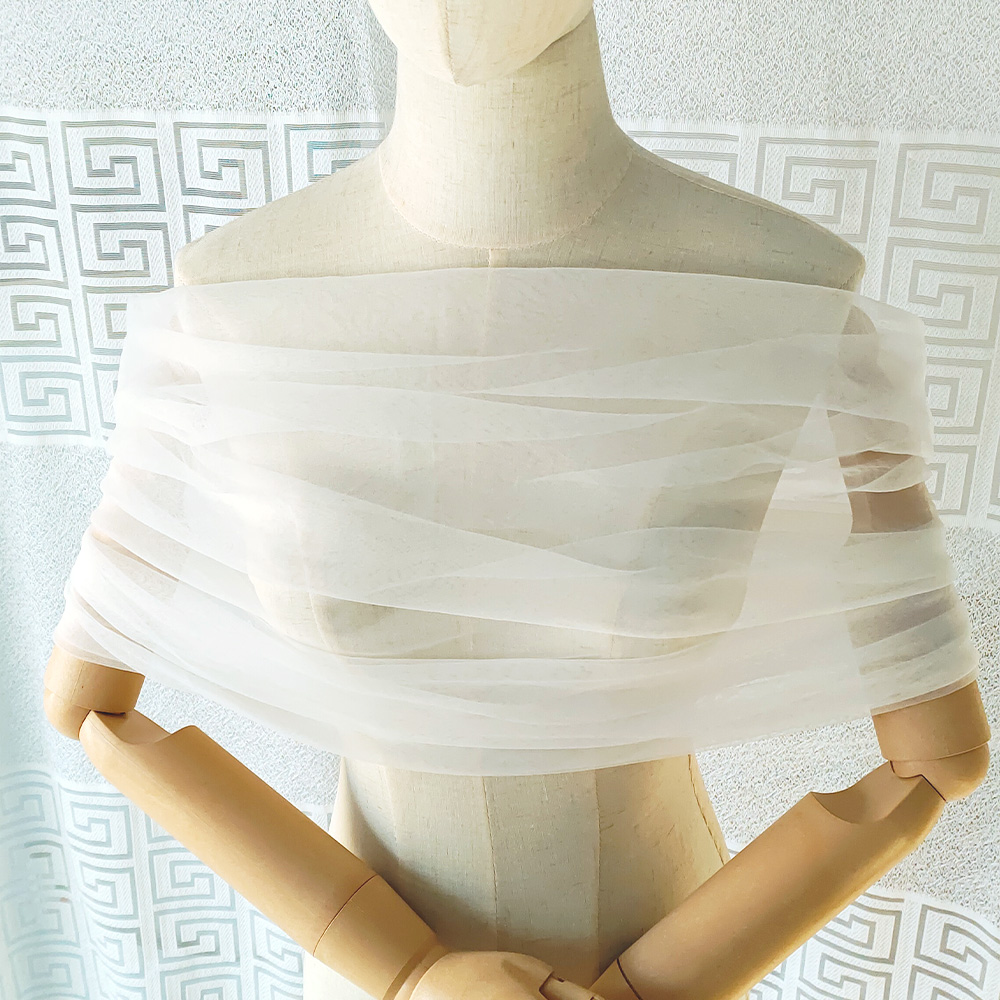 Stole Wedding Shawl - Женская плиссированная прозрачная тюлевая накидка на
