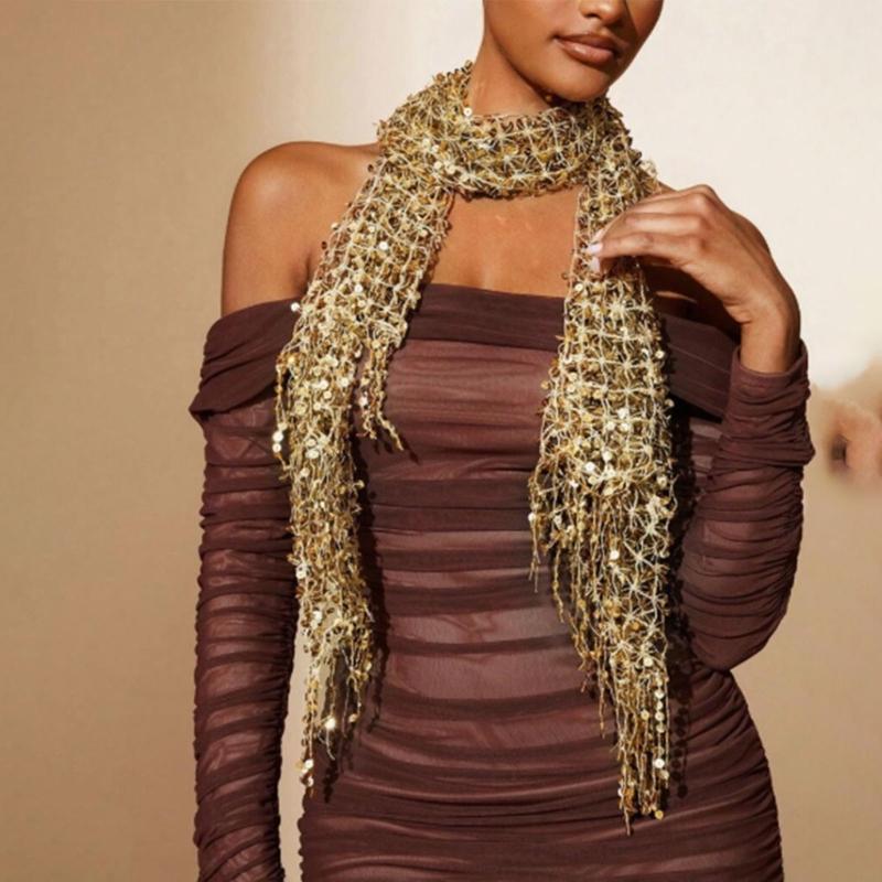 Stole Wedding Shawl - Y3NE украшенная блестками свадебная шаль с