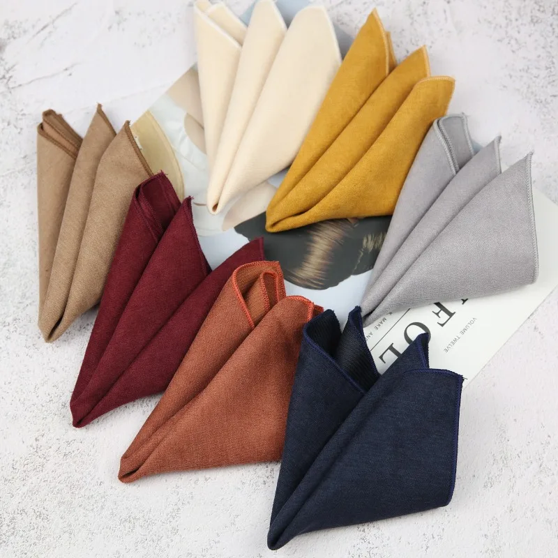 Pocket Square Set - Мужской деловой платок-паше 24 см, однотонный,