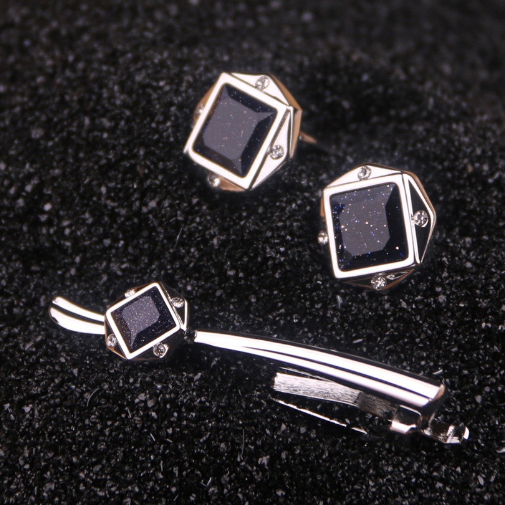 Tie Bar Set Gift - Набор: Зажим для галстука и запонки