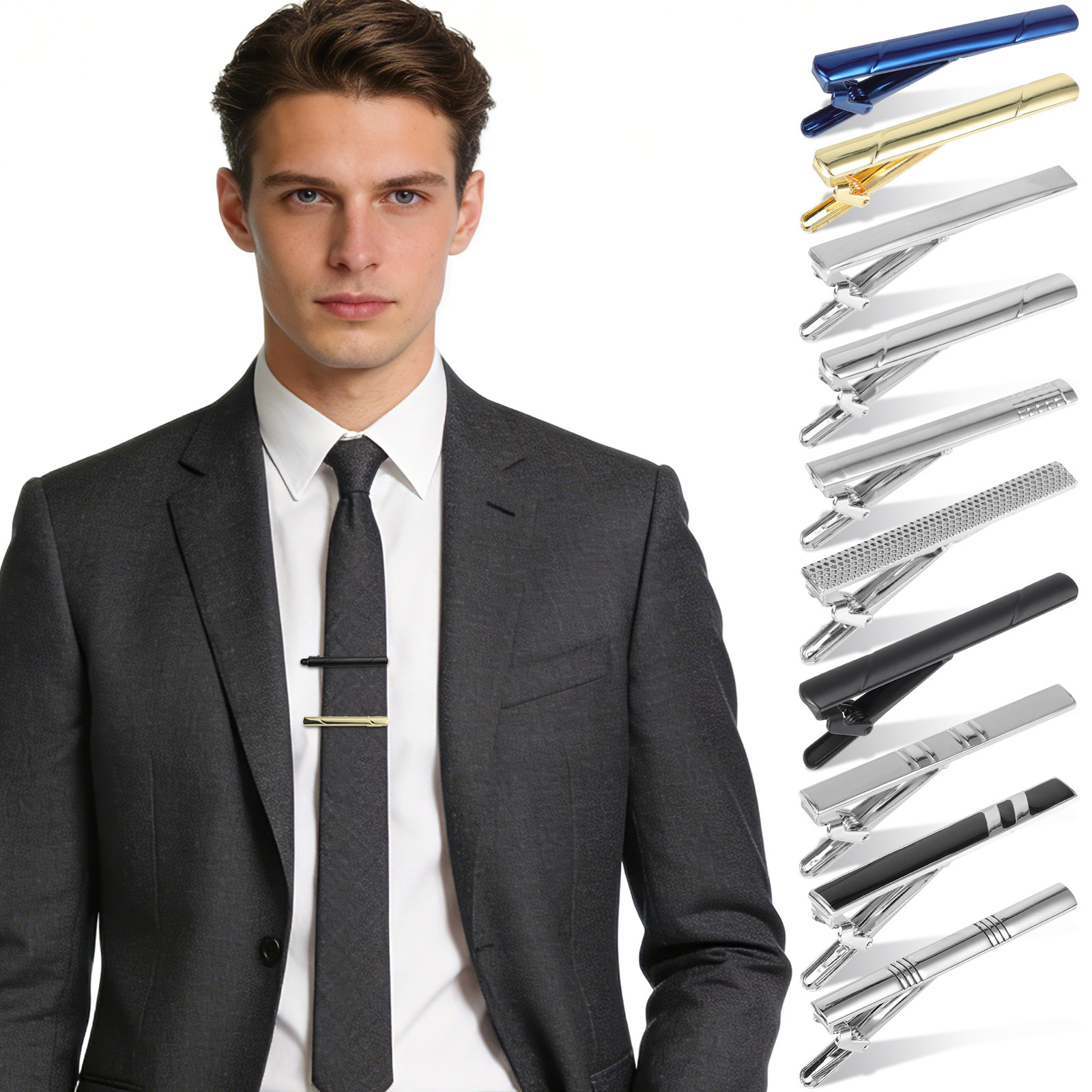 Набор из 10 элегантных медных  – обзор и цена Tie Bar Set Gift