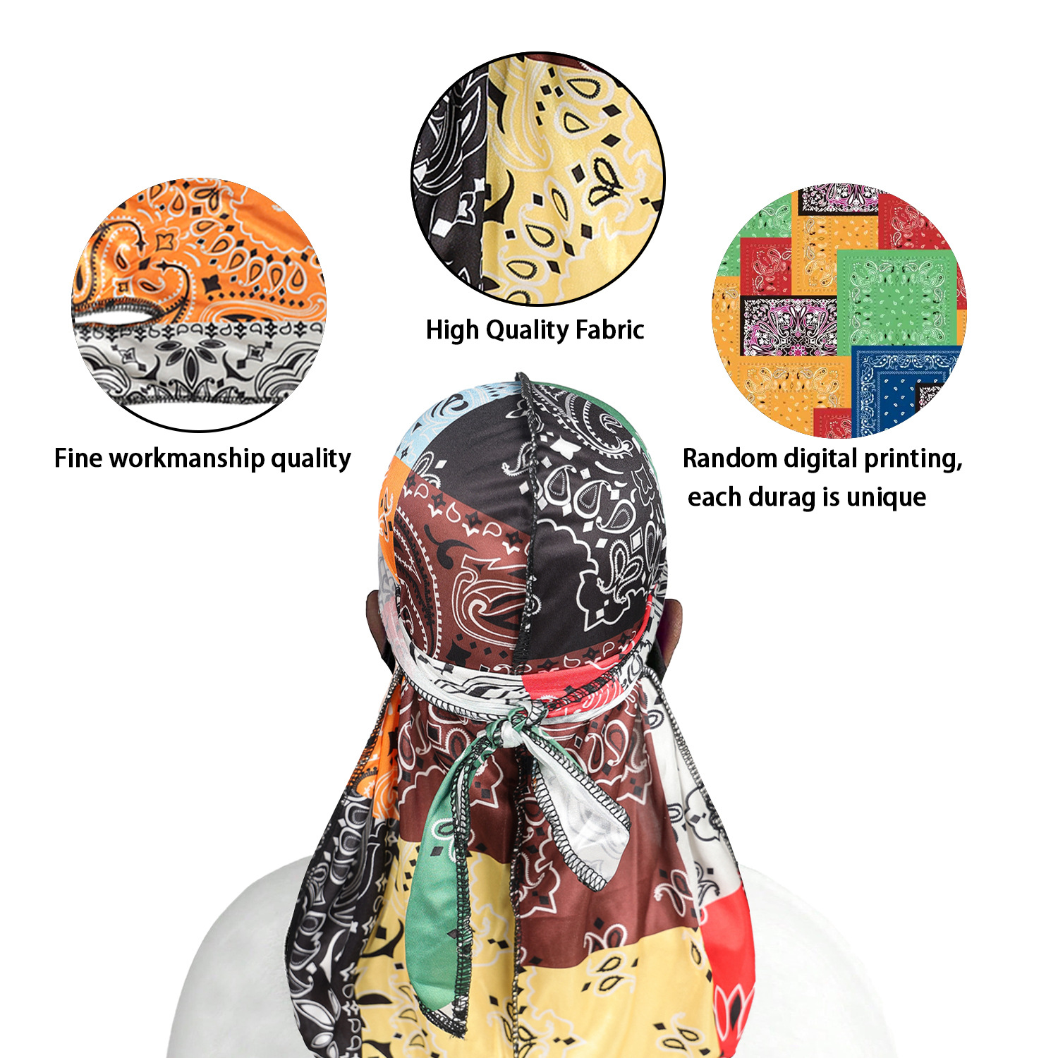Шелковистые банданы Durags с п – обзор и цена Bandana Doo Rag