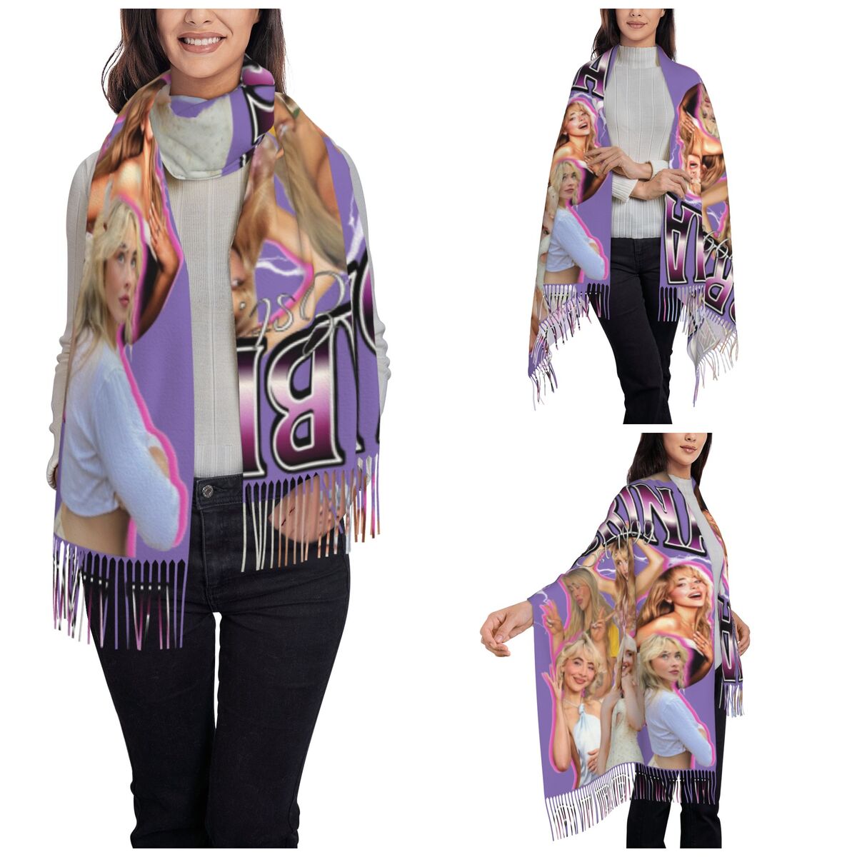 Sabrina Carpenter 90-х годов ш – обзор и цена Pashmina Wrap Large