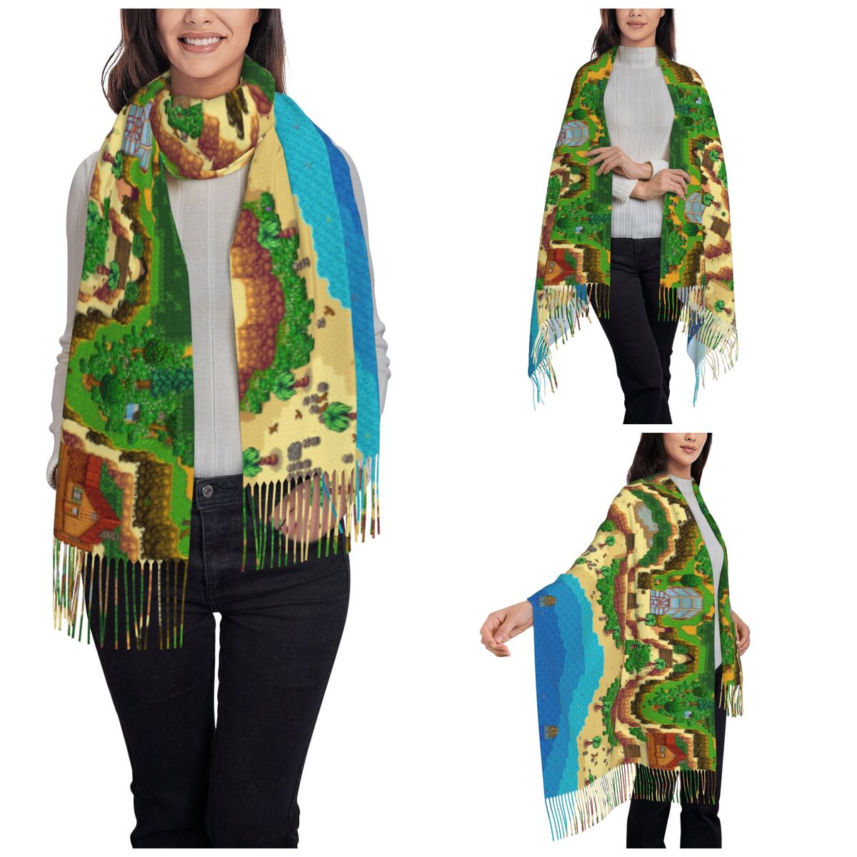 Шарф Stardew Valley Map для же – обзор и цена Pashmina Wrap Large