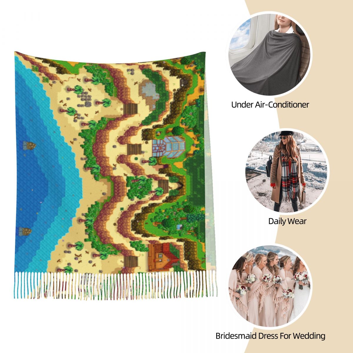 Шарф Stardew Valley Map для же – обзор и цена Pashmina Wrap Large