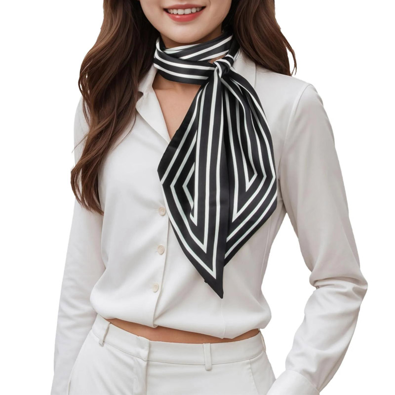Модный полосатый шарф с лентой – обзор и цена Silk Tie Striped