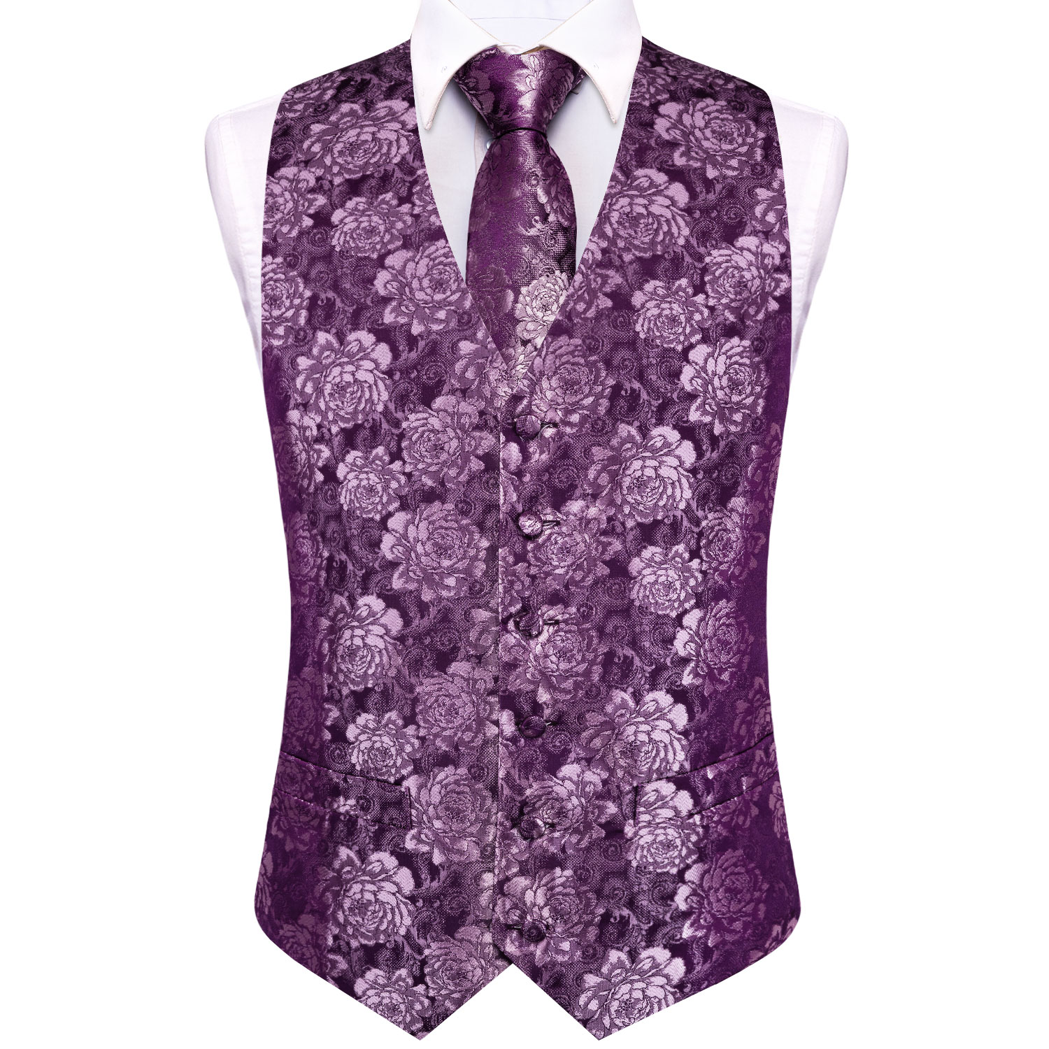 Фиолетовый мужской жилет с цве – обзор и цена Pocket Square Set