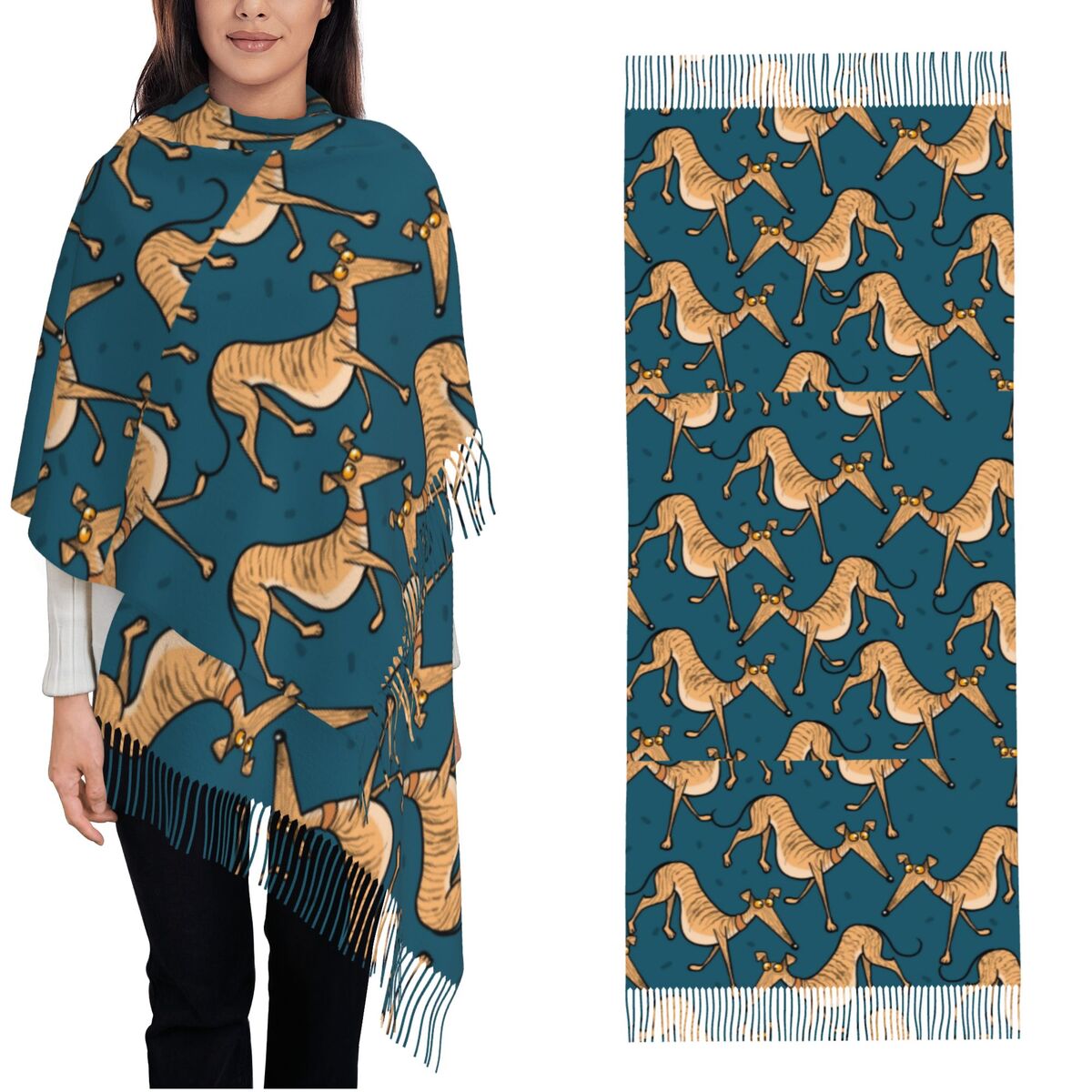 Борзая уиппет Лурчер шали для  – обзор и цена Pashmina Wrap Large