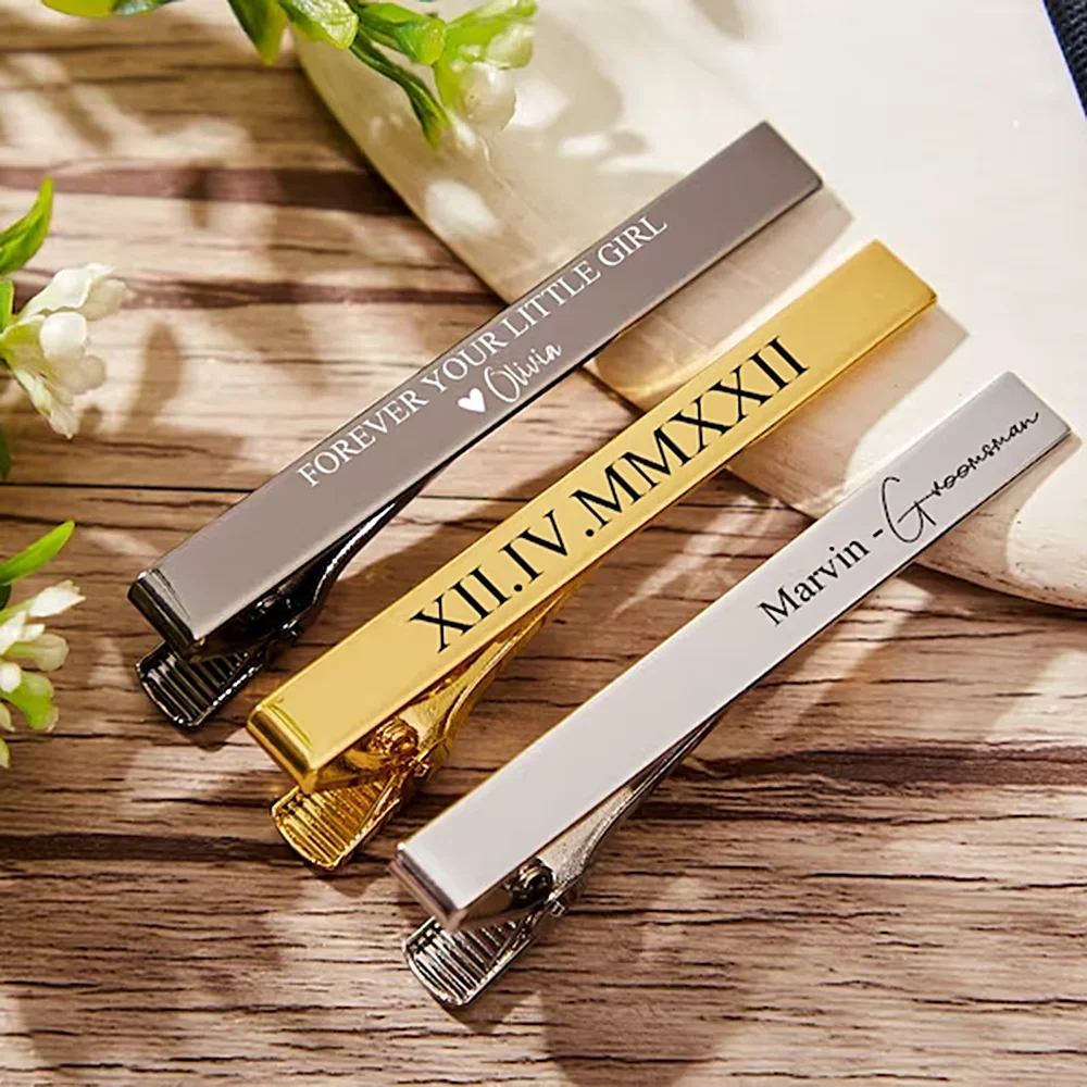 Новые резные зажимы для галсту – обзор и цена Tie Clip Silver
