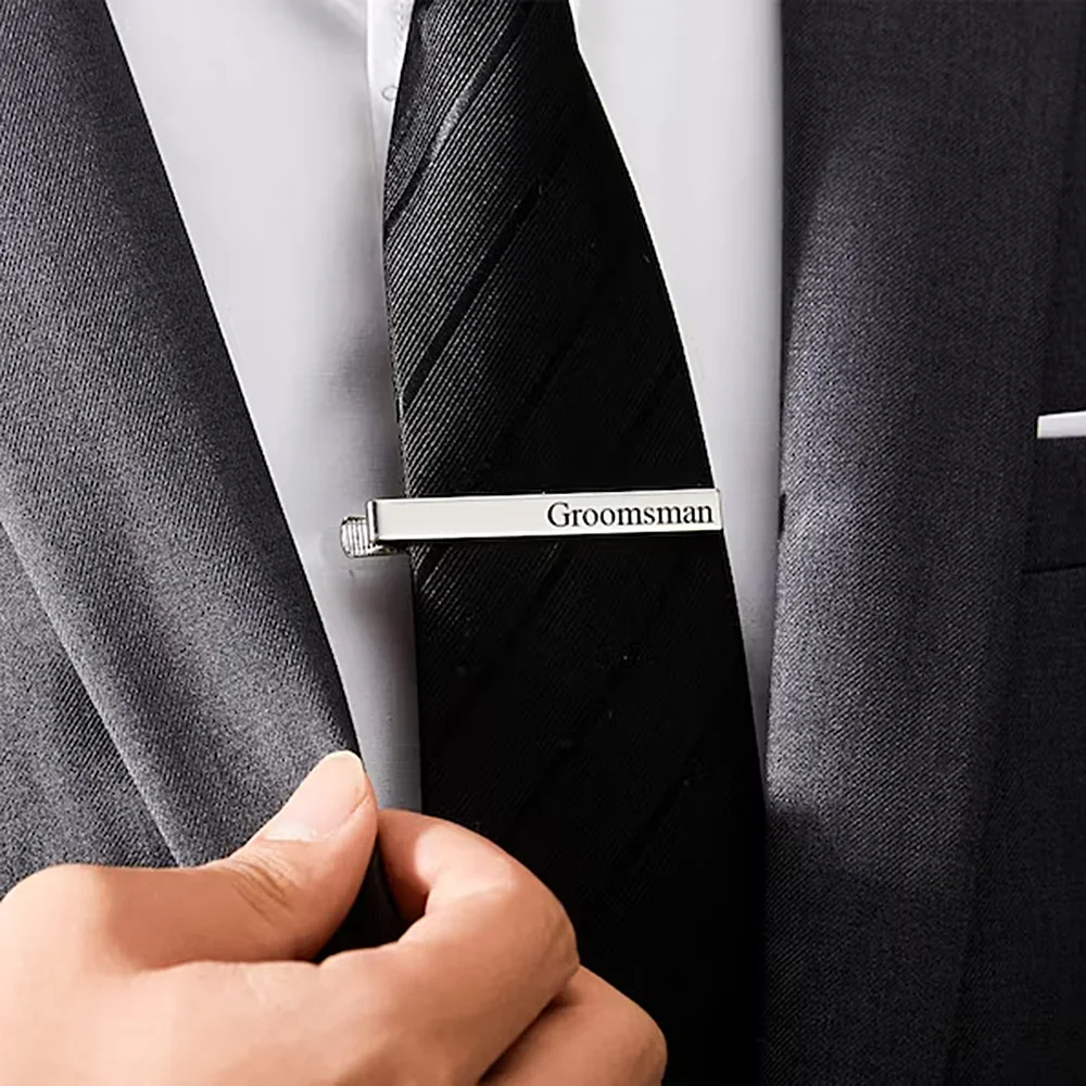 Новые резные зажимы для галсту – обзор и цена Tie Clip Silver