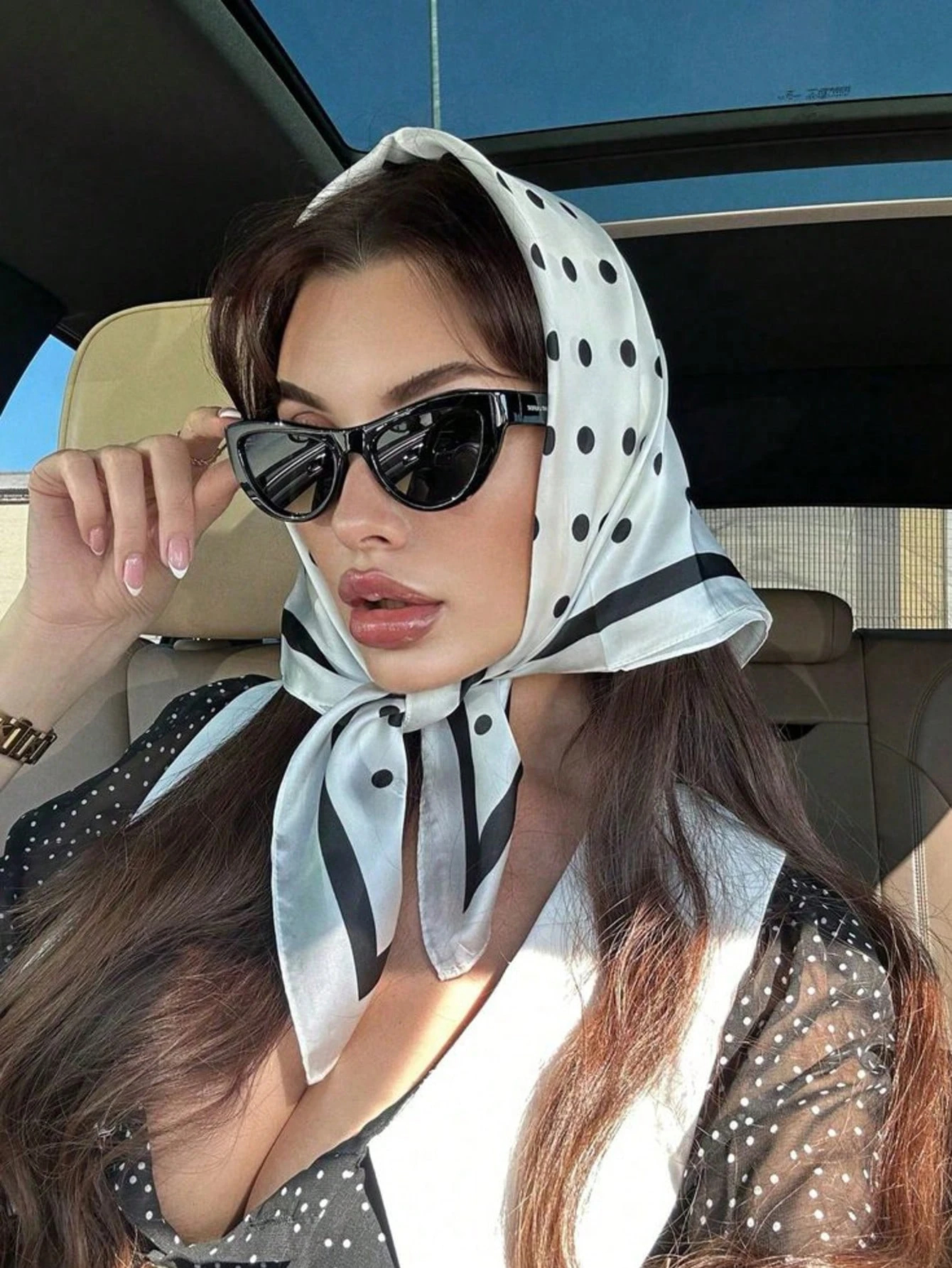 Женский шарф в горошек, женски – обзор и цена Silk Neck Scarf