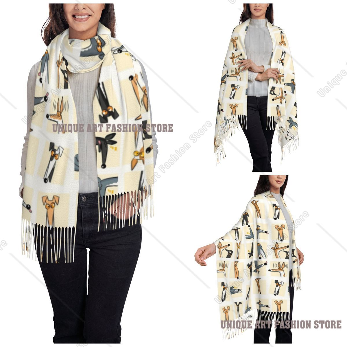 Женский шарф с кисточками, кре – обзор и цена Pashmina Wrap Large