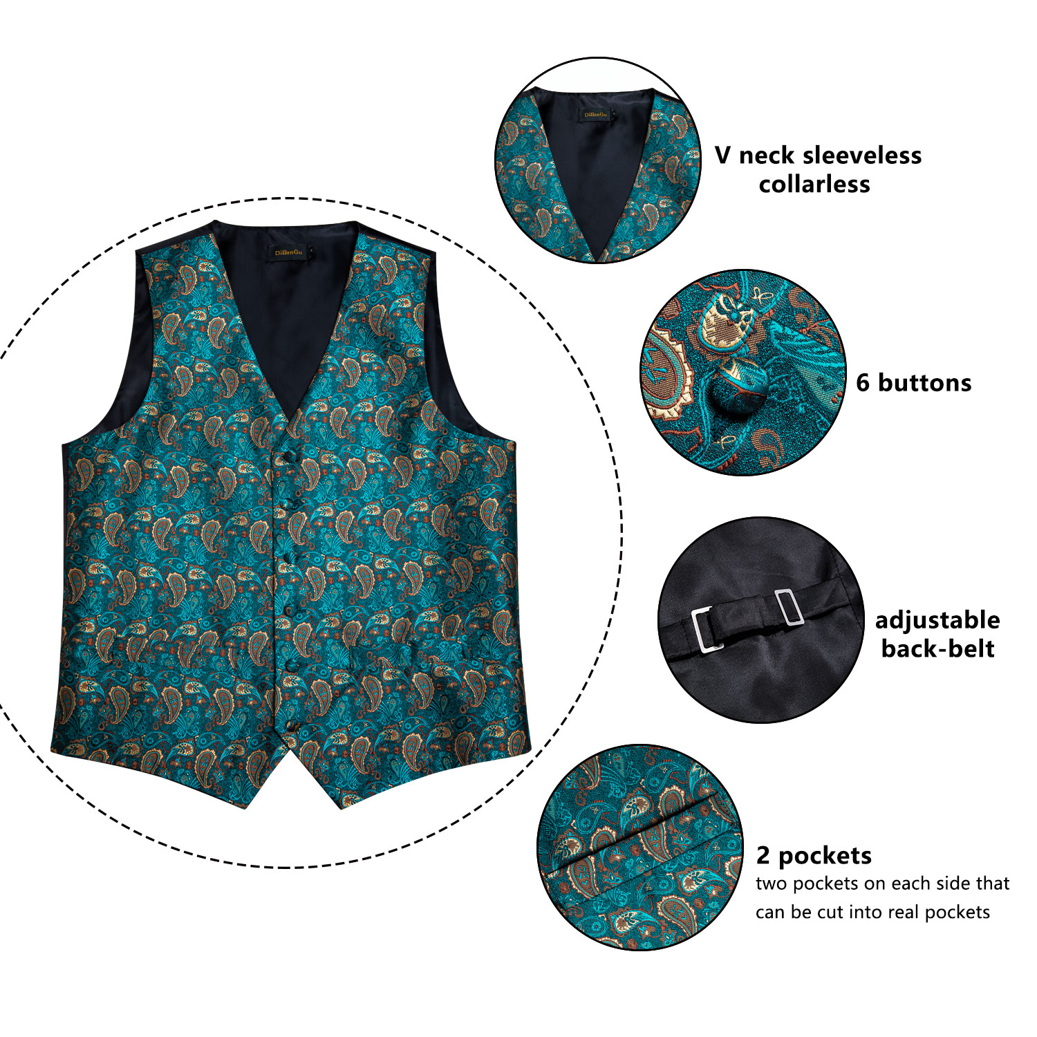 Новый мужской жилет для смокин – обзор и цена Pocket Square Set