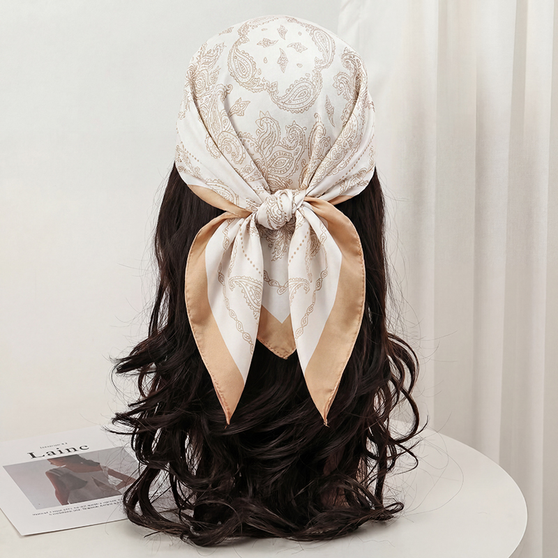 Винтажный бежевый квадратный п – обзор и цена Silk Neck Scarf